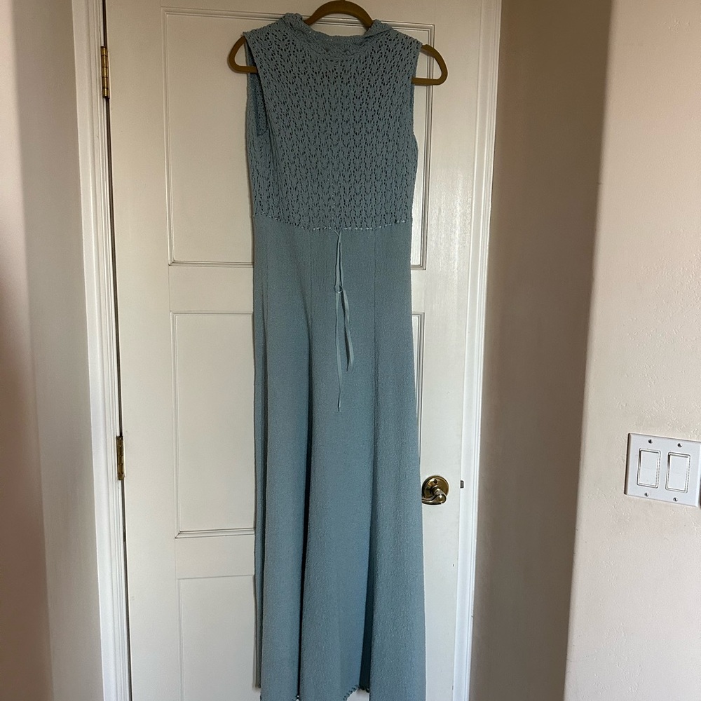 Vintage knitted Blue maxi Dress